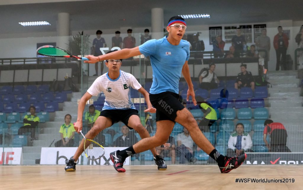Farhan overwhelmed Thomas Rosini of USA in a well-contested fixture, dismissing his opponent with the game score of 11-9, 11-7, 4-11 and 11-8. In the fourth round, he will take on Mostal Elsirty of Egypt. Photo: WSFworldjuniors
