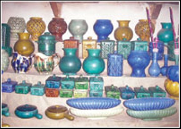 Glazed pottery made in Peshawar