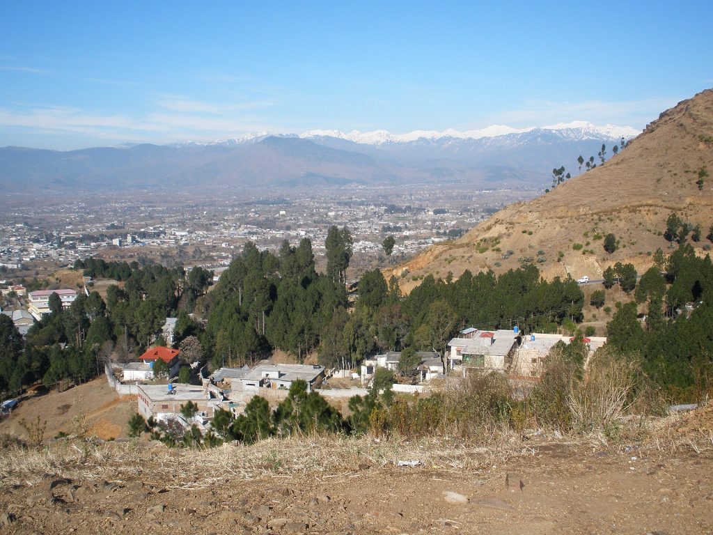 View over the buildings of Mansehra city