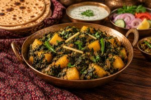 Aloo Palak: styled serving suggestion (illustration)