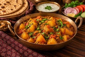 Aloo Tamatar: styled serving suggestion (illustration)