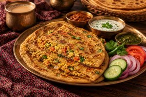 Anda Paratha: styled serving suggestion (illustration)