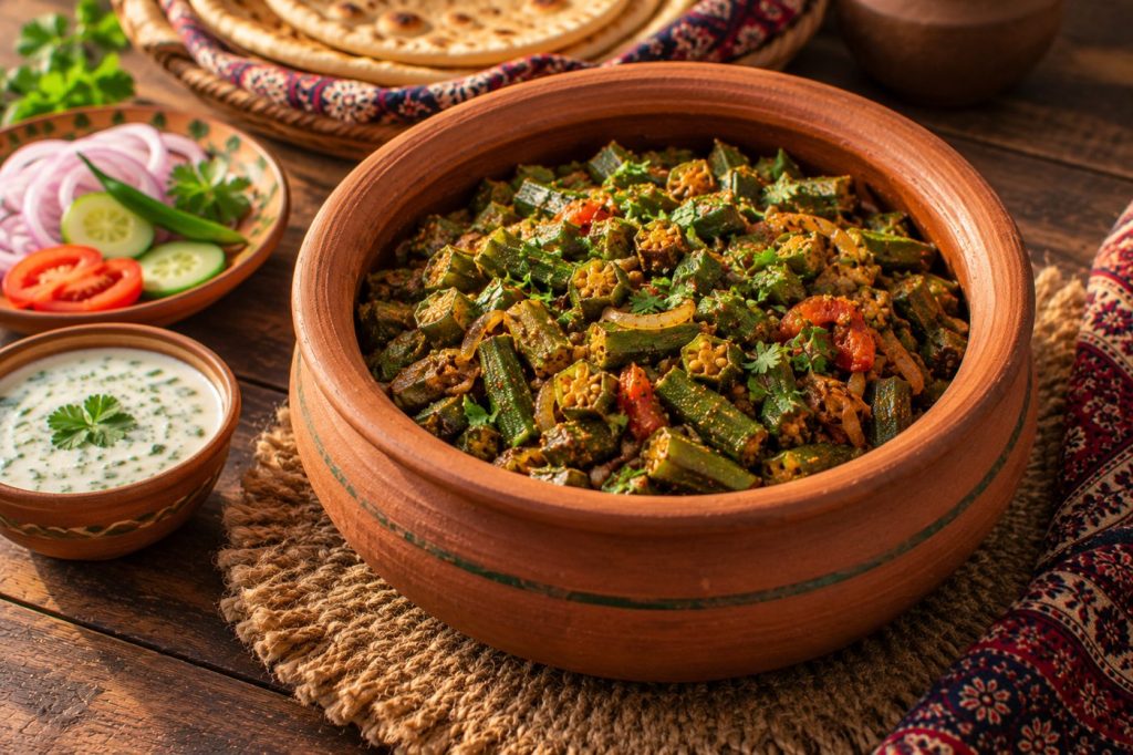 Bhindi Masala: styled serving suggestion (illustration)