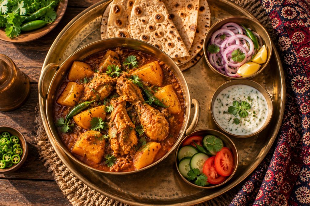 Chicken Aloo: styled serving suggestion (illustration)