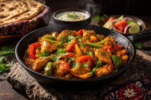 Chicken Jalfrezi: styled serving suggestion (illustration)