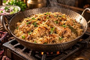 Chicken Pulao: styled serving suggestion (illustration)