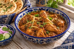 Chicken Qorma: styled serving suggestion (illustration)