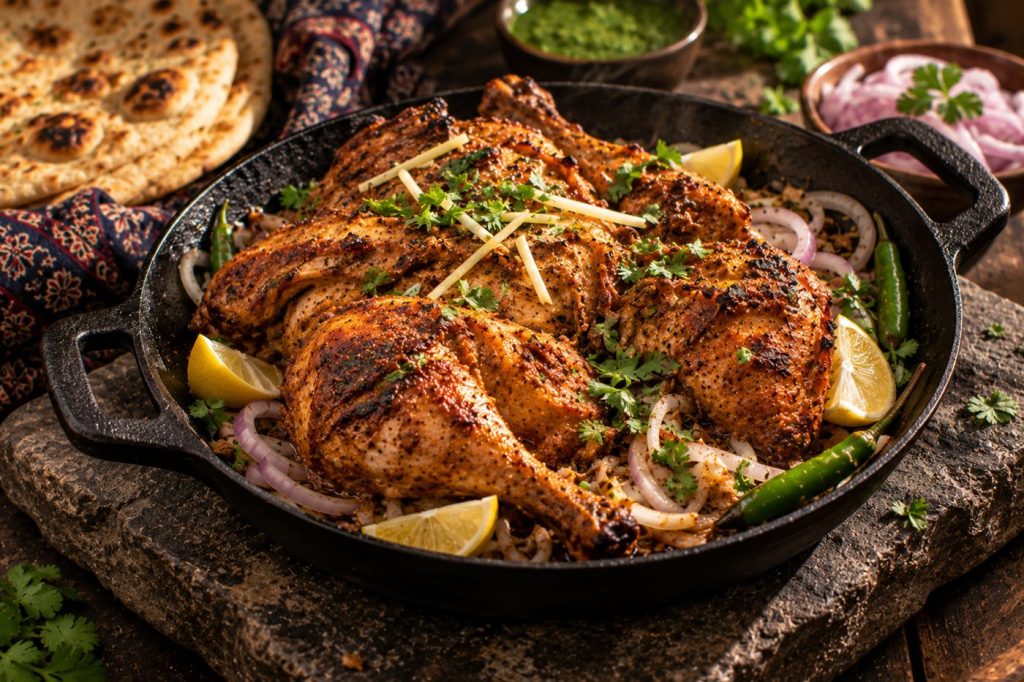 Chicken Roast: styled serving suggestion (illustration)